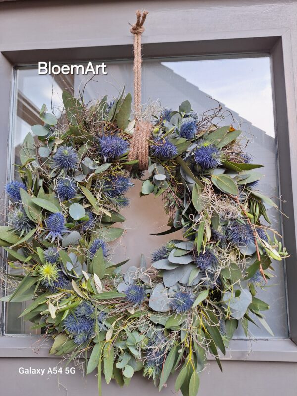 krans blauwe Distel Tijm Eucalyptus Tillandsia
