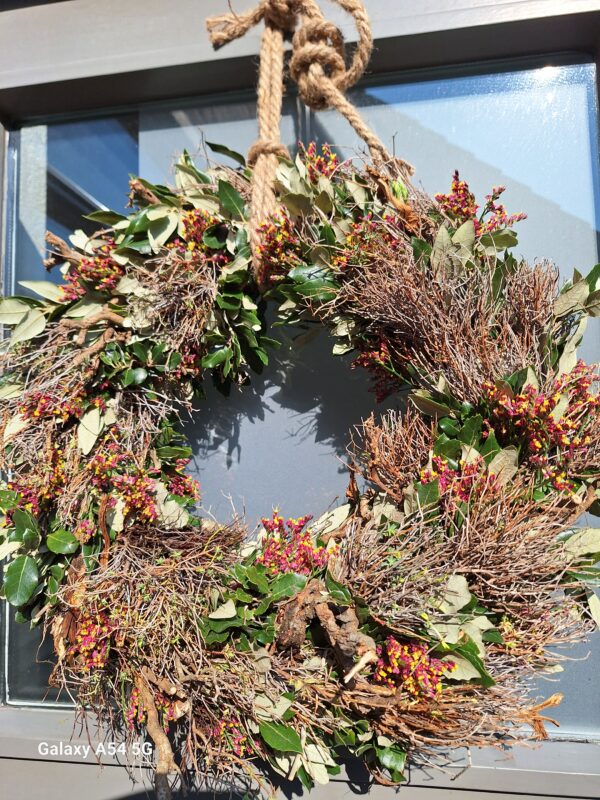 Krans met Limonium Tijm en Steeneik
