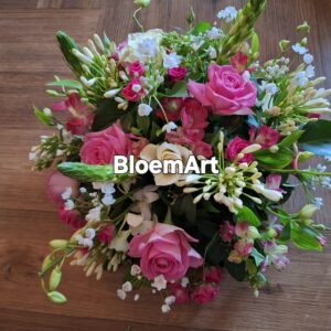 Rond rouwbloemstuk ca 45cm