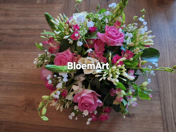 Rond rouwbloemstuk ca 45cm