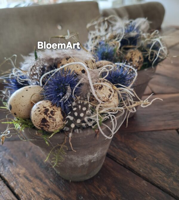 DIY steen potje disteltjes eitjes