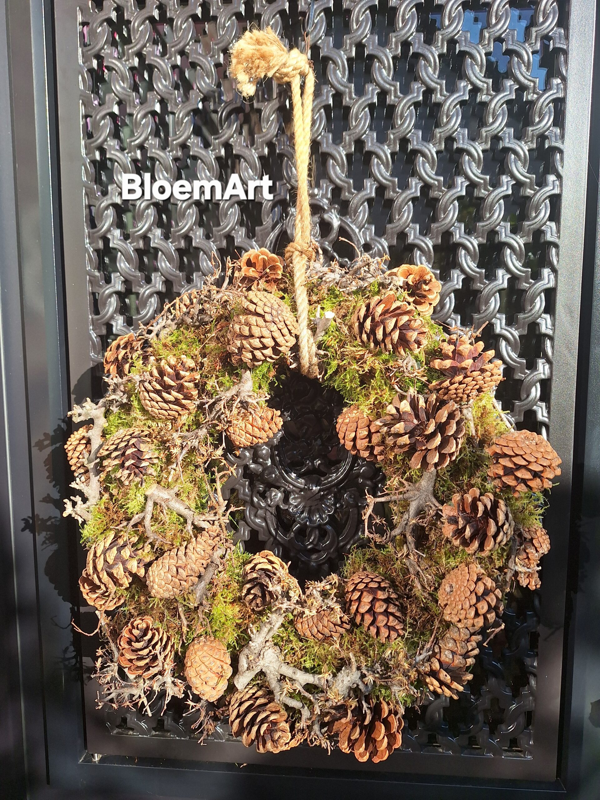 Dennenappels Bonsai krans 45 cm