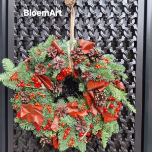 12 Kerstkrans rode accenten